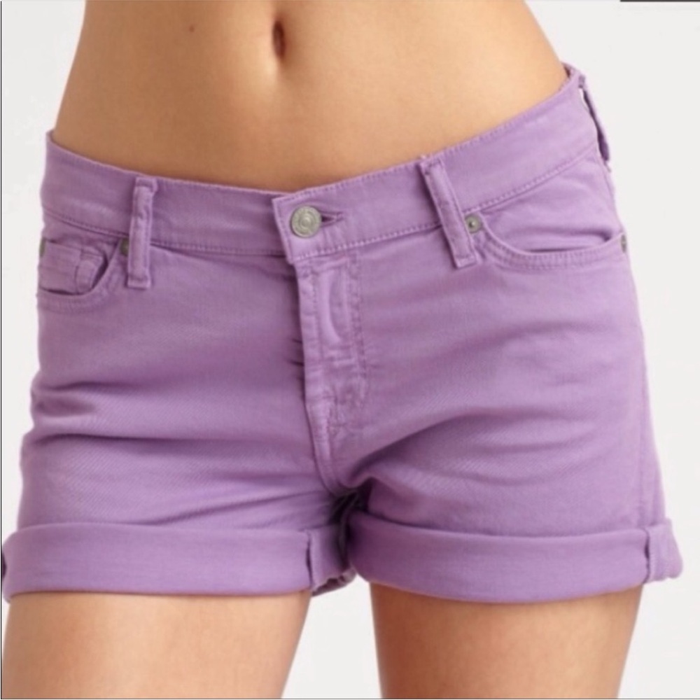 7 for all mankind purple shorts denim shorts